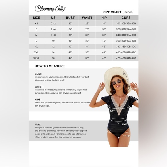 Bloom Jelly women’s large one-piece swimsuit, ruffle sleeve, black - Picture 8 of 13